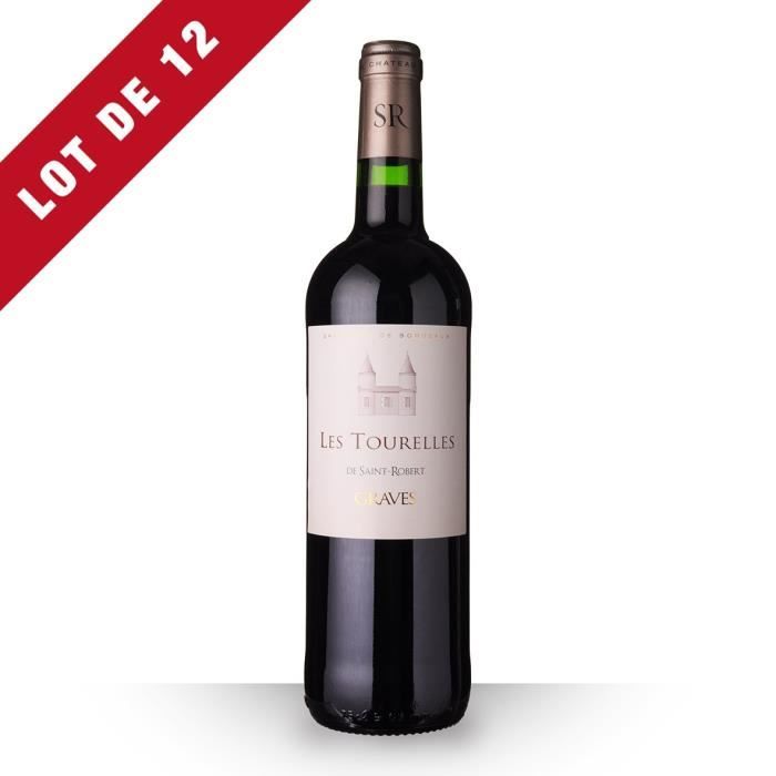 12x Les Tourelles de Saint-Robert 2016 AOC Graves - 12x75cl - Vin Rouge