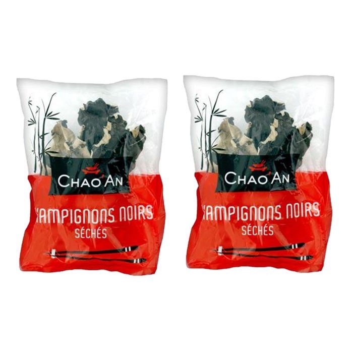 Lot 2X Champignons noirs séchés entiers - Chao'an - paquet 80g