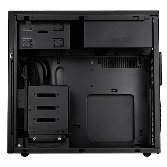 SilverStone SST-TJ08B-E - Temjin Boîtier PC mini tour Micro ATX, Haute performance du flux d'air silencieux, noir