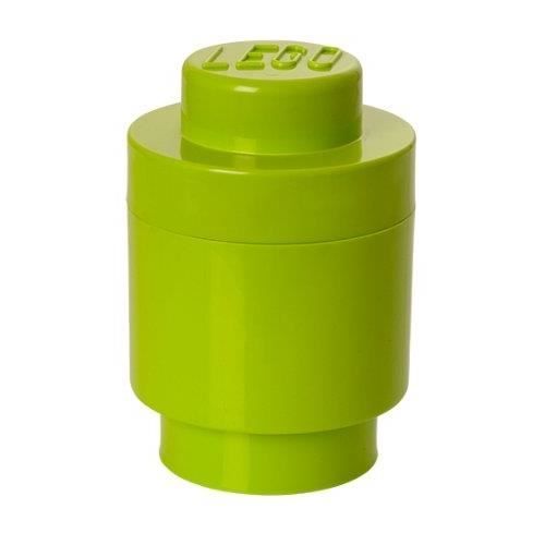 ROOM COPENHAGEN 40301220 DESIGN POP MODERNE BOÎTE DE RANGEMENT LEGO ROND 1 PLOT POLYPROPYLÈNE VERT CLAIR 18,3 X 12,3 X 12,3 CM