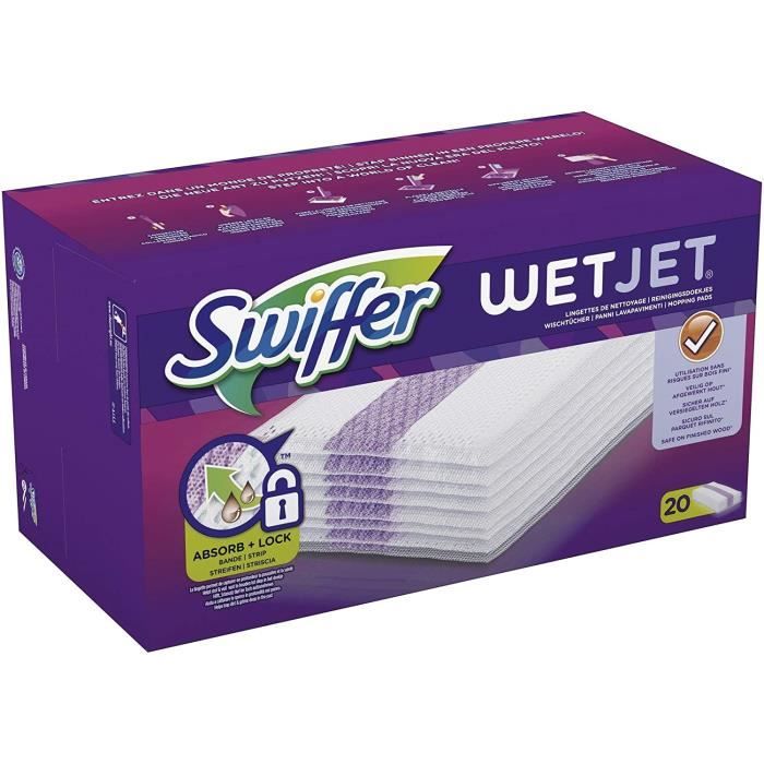 Swiffer WetJet Balai Spray Recharges Lingettes, 20 Lingettes