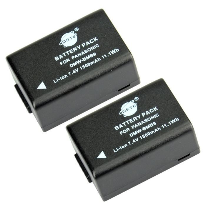 DSTE 2-Pack Rechange Batterie pour Panasonic DMW-BMB9 Lumix DMC-FZ40 DMC-FZ45 DMC-FZ47 DMC-FZ48 DMC-FZ60 DMC-FZ62 DMC-FZ70 DMC-FZ