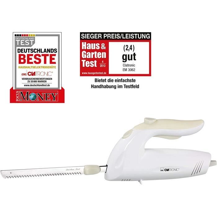 Clatronic Em 3062 Couteau Électrique 160 Watts Système de Sécurité Éjection Automatique des Lames