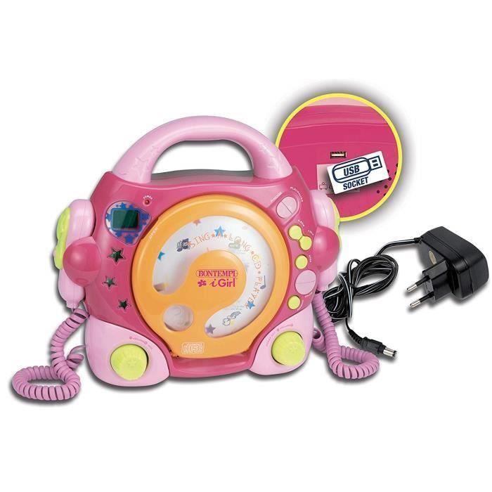 Bontempi- Lecteur CD, 439972, Rose