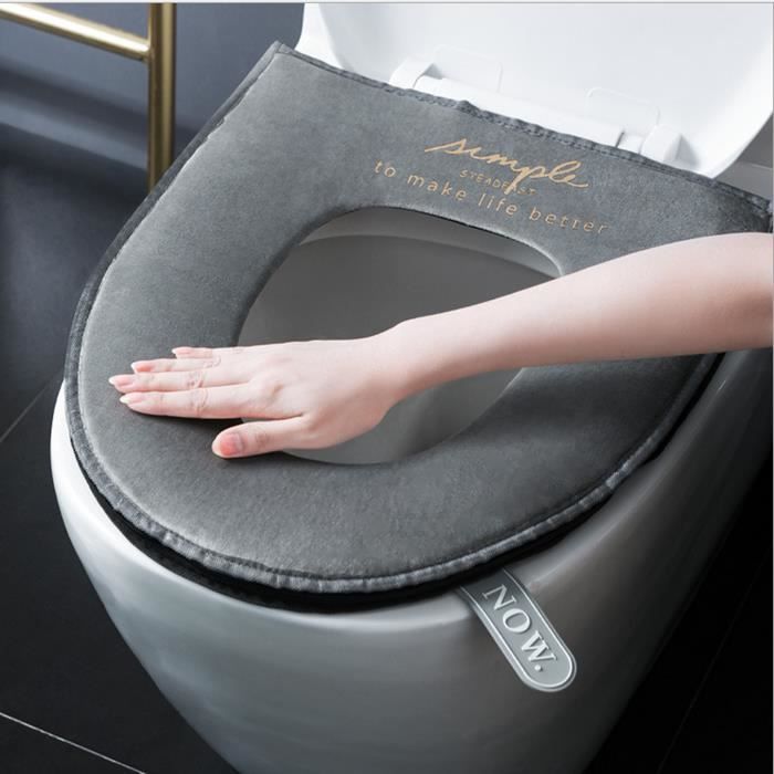 Housse toilette de siège Matelassée de Luxe Super Confortable Anneau de retenue renforcé Coupe universelle Lavable en machine