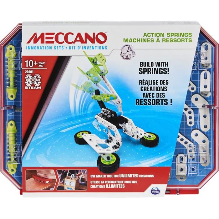 VEHICULE A CONSTRUIRE ENGIN TERRESTRE A CONSTRUIREMECCANO - KIT D&rsquoINVENTIONS - RESSORTS - Coffret Inventions Avec Ressor67