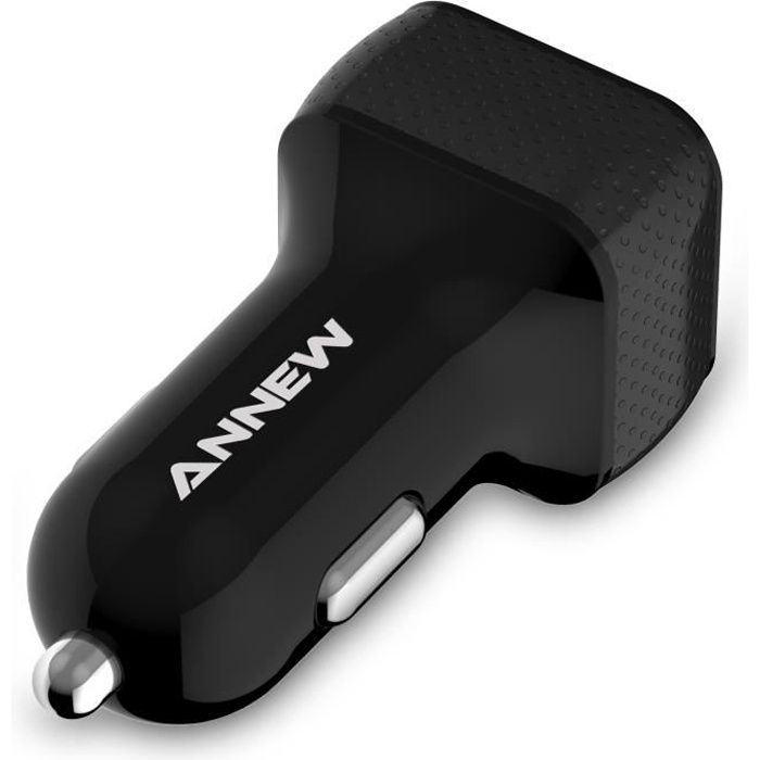 Annew Chargeur De Voiture Double Ports USB 24W / 4.8A pour iPhone /Pro Samsung Galaxy Note 9 8 Note 9 8 LG HTC