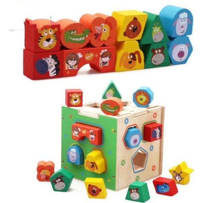 Activité Cube d'Éveil Motricité Découvertes Jouet de Bébé , Jeu d'éveil premier âge,Enfant Éducatif Cadeaux d'anniversaire Noël Fête