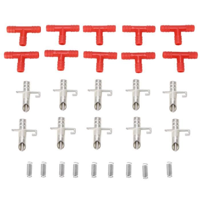 ZJCHAO abreuvoir pour lapin 10 ensembles d'abreuvoir de mamelon de distributeur d'eau rouge automatique pratique pour lapin rongeur