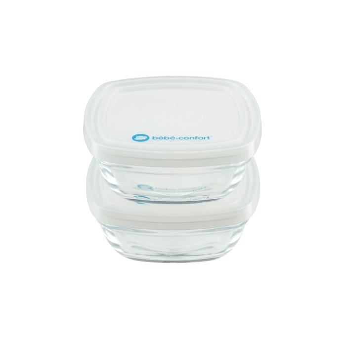 BEBE CONFORT Lot de 2 boites de conservation en verre Duralex