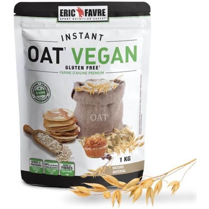 Eric Favre - Farine d'avoine Instant OAT Vegan 1KG (Neutre) - Vegan - Neutre