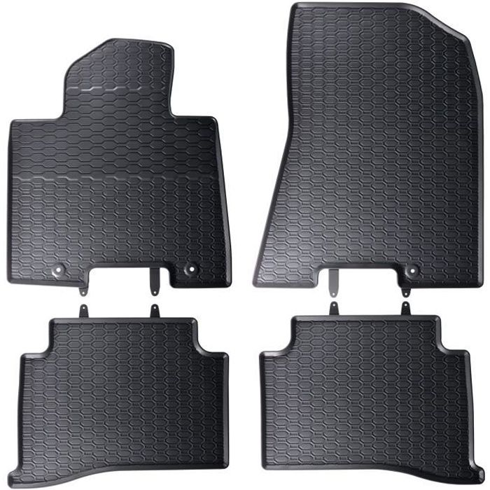 Tapis de sol caoutchouc pour Hyundai Tucson 3 III TLE 2015-2016 Noir 4 pcs