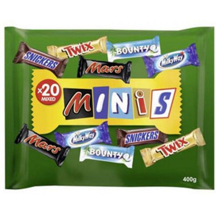 MARS Minis Mix Chocolats au lait fourrés de confiserie et de caramel avec des cacahuètes - 400 g