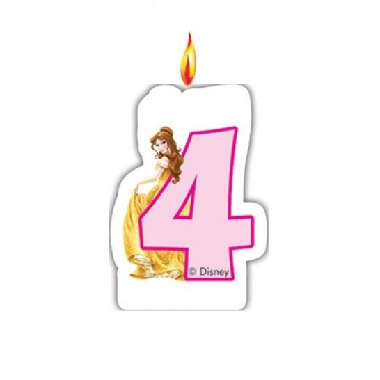 Bougie chiffre anniversaire disney princess 4 ans