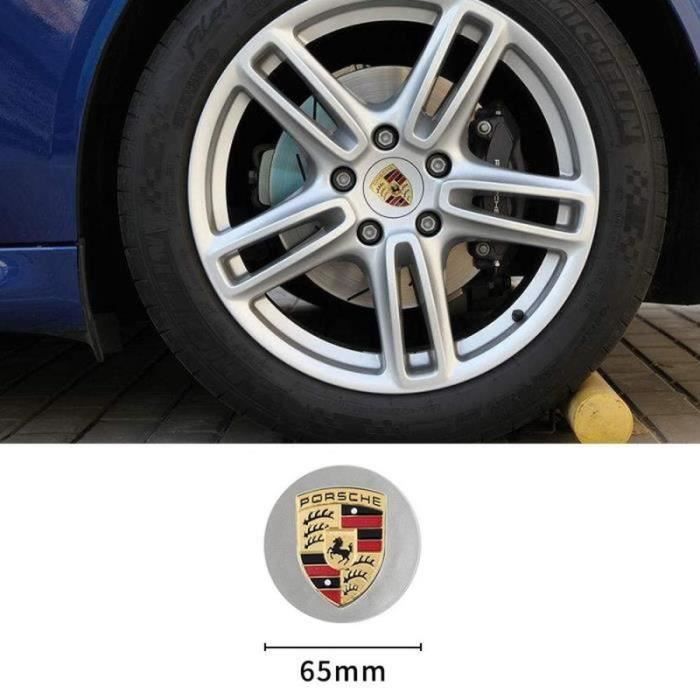 Lot de 4 cache moyeu porsche gris clair 65mm - centre de roue - MS47 FR