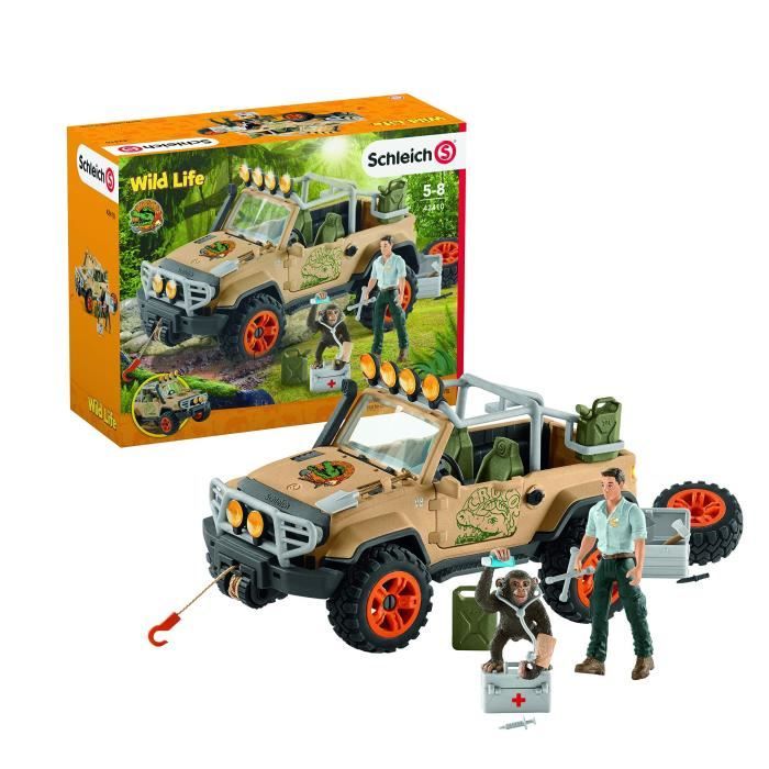 Schleich 42410 Wild Life véhicule 4 x 4 avec treuil, Voir Photo