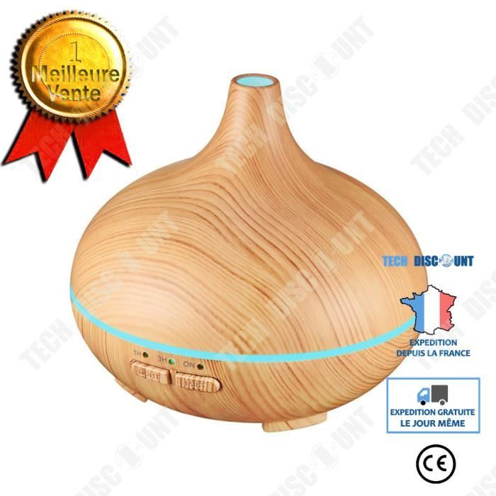 TD® Bois Chambre aromathérapie grain humidificateur maison silencieux purificateur d'air à ultrasons diffuseur d'huile essentielle