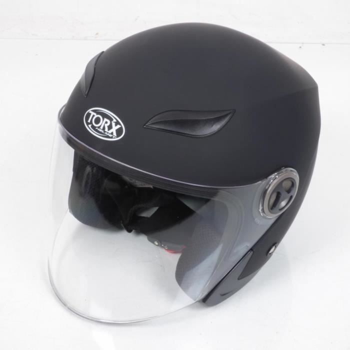 Casque bol Jet Torx Jack 3 taille L coloris Noir Mat pour moto scooter quad Neuf