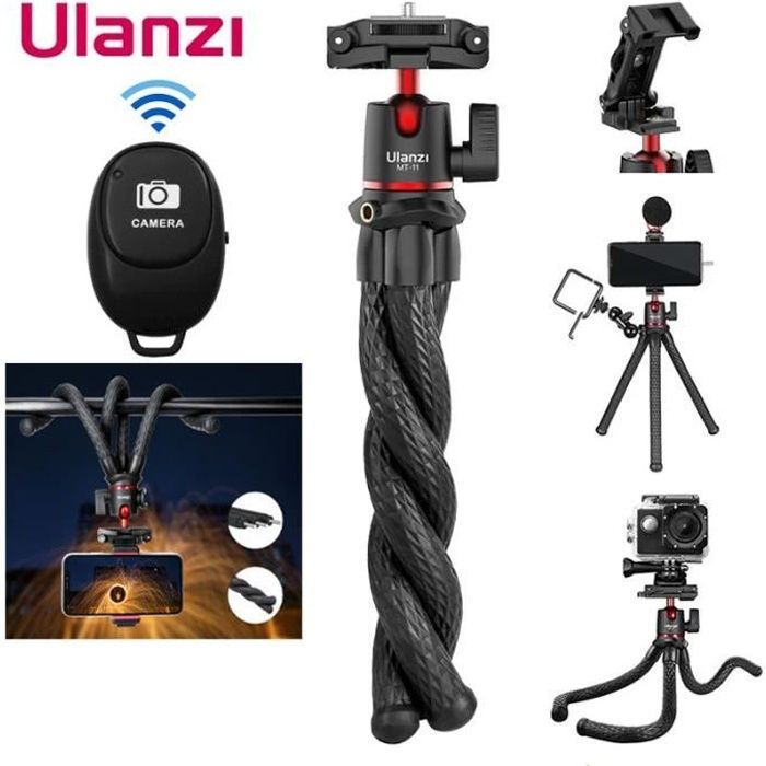 Ulanzi MT-11 Trépied Flexible Octopus Pour Téléphone SLR DSLR Trépied d'Appareil Photo Etendre 1/4 ''Vis Avec Pince de Téléphone à C