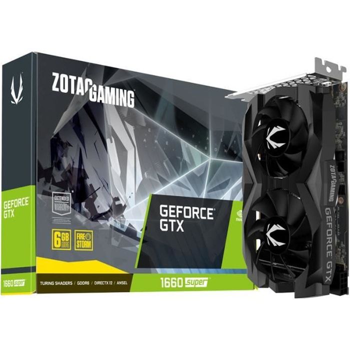 ZOTAC GAMING GeForce GTX 1660 Super Twin Fan, 6144 MB GDDR6 0,000000 Noir