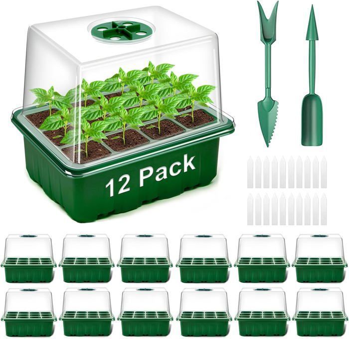 Mini Serre pour Plantes,10 Pièces 120 Cellules Intérieure Plateau Semis,Intérieure Pépinière