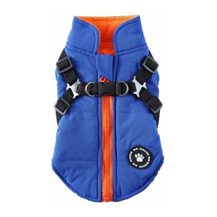 Meilleurs prix pour Manteau dHiver Impermable et Chaud pour Chien avec Harnais Veste pour Chiens de Toutes Tailles XL Bleu PZCC