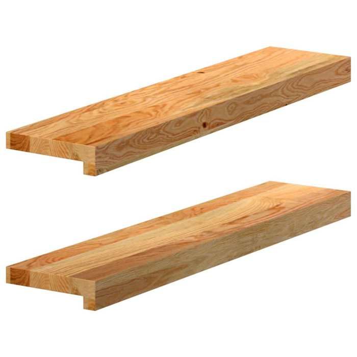 vidaXL Appuis de fenêtre 2 pcs marron clair bois de chêne massif 4009125