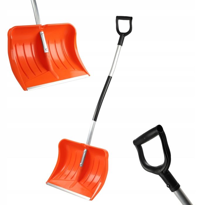 KADAX Pelle à Neige Avec Bord Profilé En Aluminium, Pelle à Neige Large Avec Roues, Pelle Avec Poignée En Métal, Pelle à Neige Avec Lame En Plastique, Pelle à Neige (orange