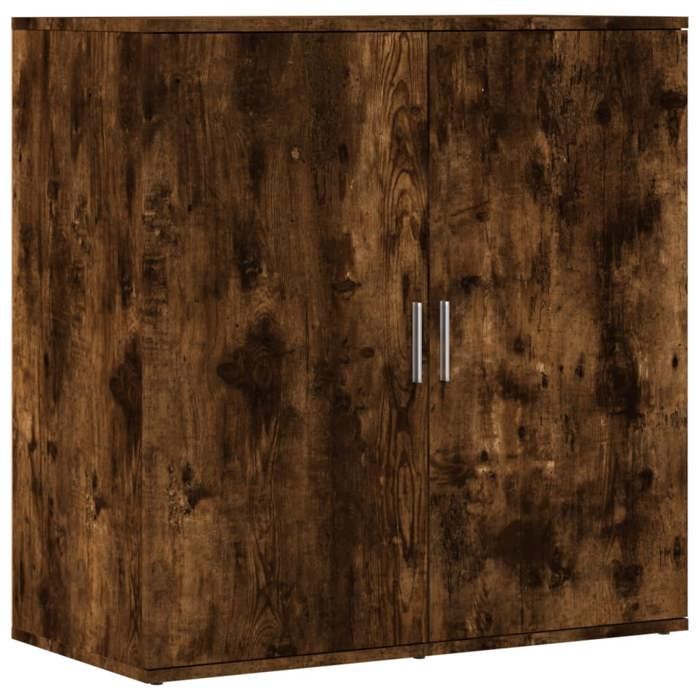 Buffet - Bois dingénierie - 79 x 38 x 80 cm - Chêne fumé - Meuble de rangement - Design contemporain Buffet - Bois dingénierie - 79 x 38 x 80 cm - Chêne fumé - Meuble de rangement - Design contemporain