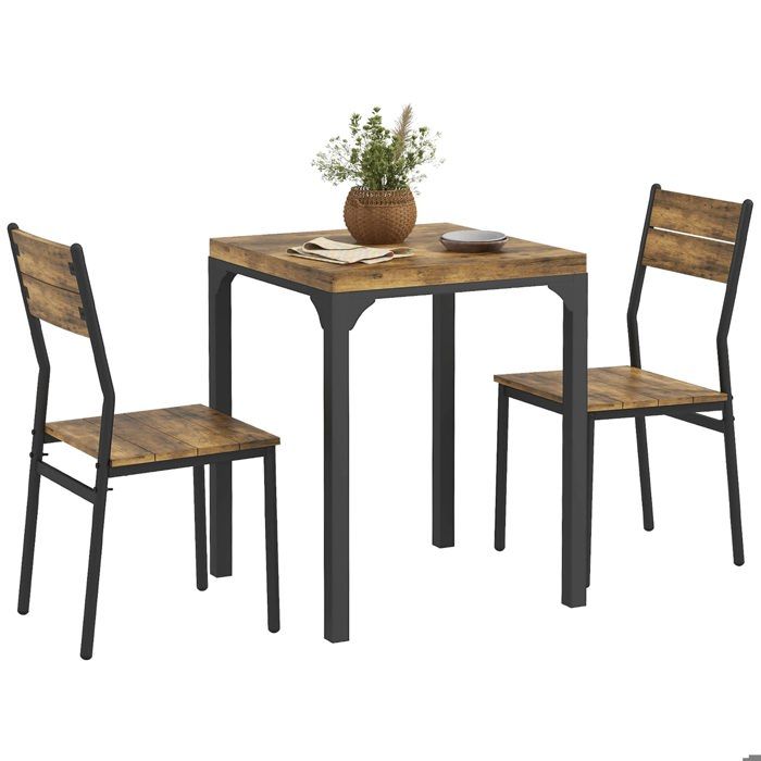 Table à Manger Pliante En Bois | 90x90 Cm | 2 Abattants | Pour 2-4 Personnes | Noyer | Gain De Place