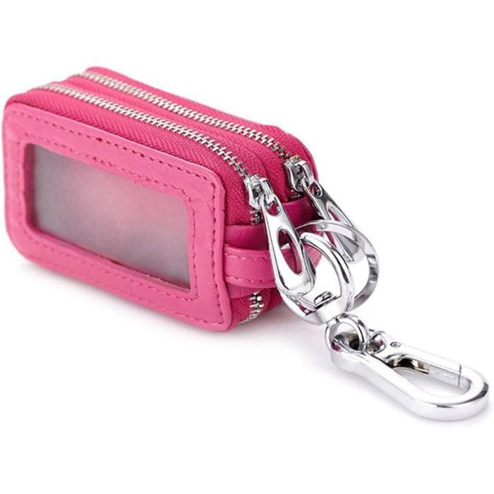 Teskyer Étui Anti-RFID 2 Pièces - Bloque Signal Clé Voiture - Pochette Faraday Protection Vol Noir/Rose