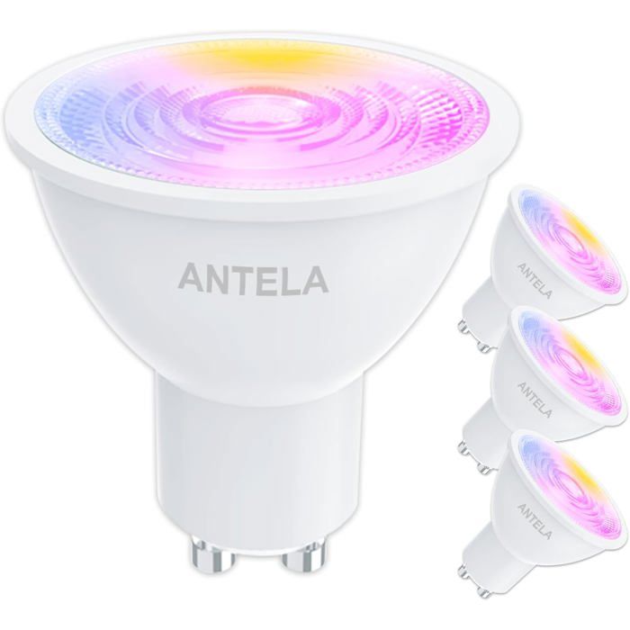 8 Ampoules Connectées WiFi GU10 4,5W RGB 350LM - Compatible Alexa Google Home