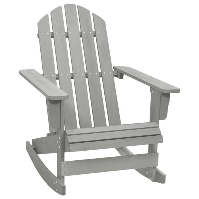 Remise Fauteuil dExtérieur/ Chaise à bascule de jardin - 1Personne - Bois Gris JILIMAISON2025 6051881