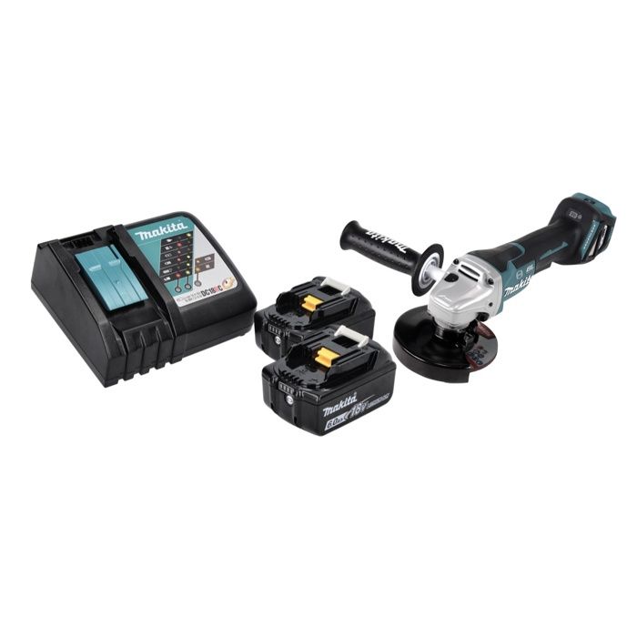 Makita DGA 517 RT Meuleuse d'angle sans fil 18 V 125 mm Brushless + 2x batterie 5 0 Ah + chargeur - vue 6