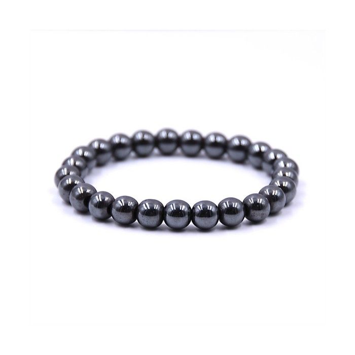 Bracelet Hématite reflets métalliques Boules 8mm