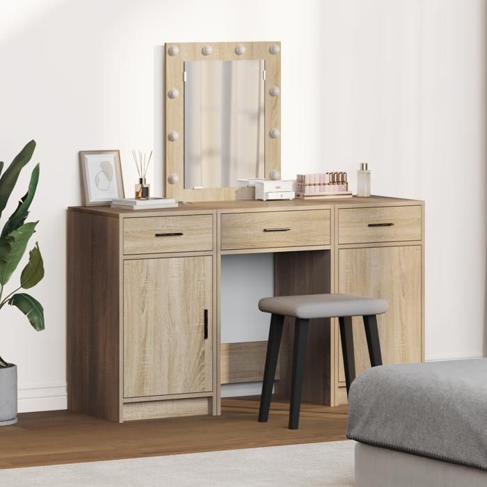 Ensemble de Coiffeuse Moderne avec Tabouret, Table de Maquillage avec