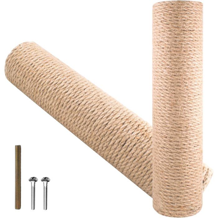 Meilleurs prix pour Lot de 2 colonnes à gratter Poteau De Rechange pour Arbre À Chat Poste Griffer Arbre Poteau Griffoir Corde Chanvre Chatons 30cm