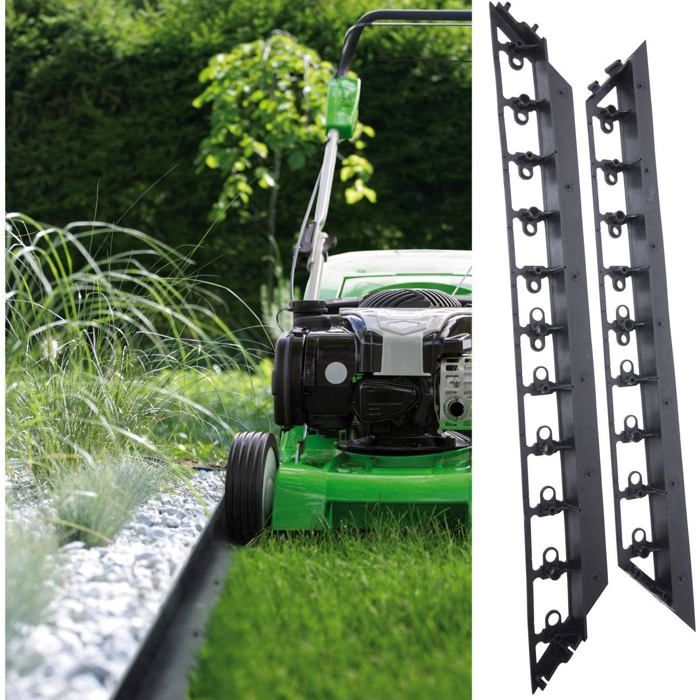 All4Gardener Bordure De Jardin Flexible 12 Mètres – Bordure Gazon Plastique Noir 100 Mm, Dessus Arrondi, Facile à Poser Et à Couper