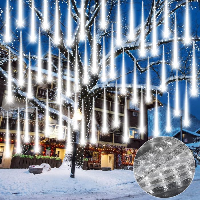 Auniq Météores Pluie Lumières 30cm 10 Tube 240 LED Guirlandes Lumineuse