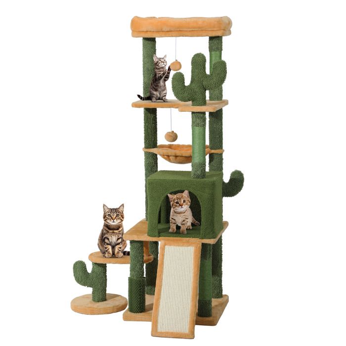Comparer les prix de Arbre à chat YITAHOME 153 cm tour descalade avec niche et perchoir supérieur
