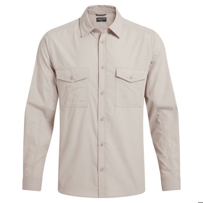 Craghoppers Kiwi II - Chemise manches longues randonnée beige UPF50+ anti-insectes
