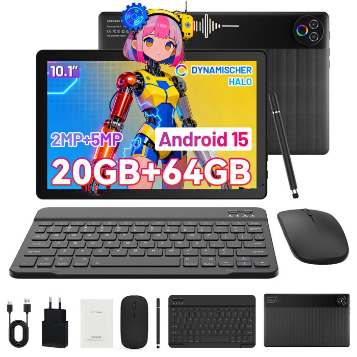Tablette tactile - KOTSREN - Android 15 10.1 - IPS 1280x800 - 20Go RAM 64Go ROM