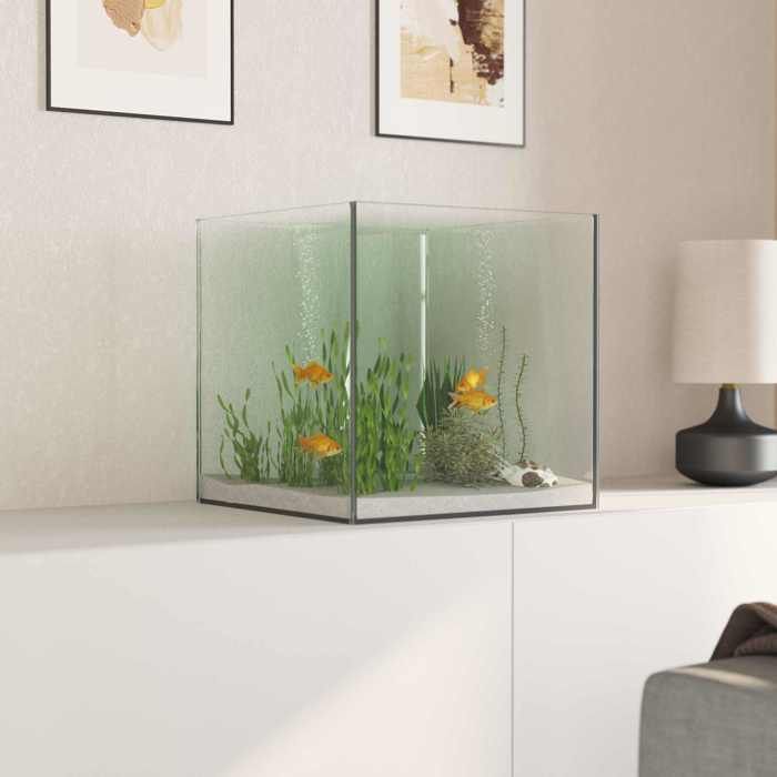 Comparer les prix de MOT9243-Aquarium avec stockage Transparent 30 x 30 x 30 cm Verre