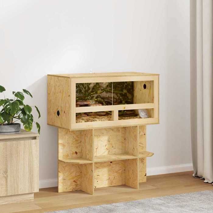 Marron Terrarium Durable - Résistant aux rayures - Marron 80 x 40 x 90 cm OSB A2742