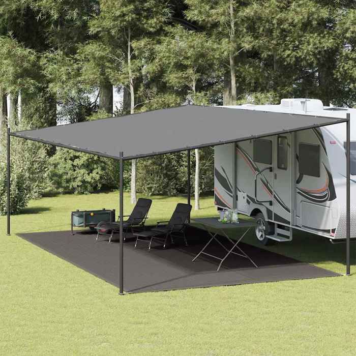 Tapis de tente - vidaXL - 400x700 cm - Anthracite - Polyéthylène haute densité - Œillets intégrés - Facile à découper