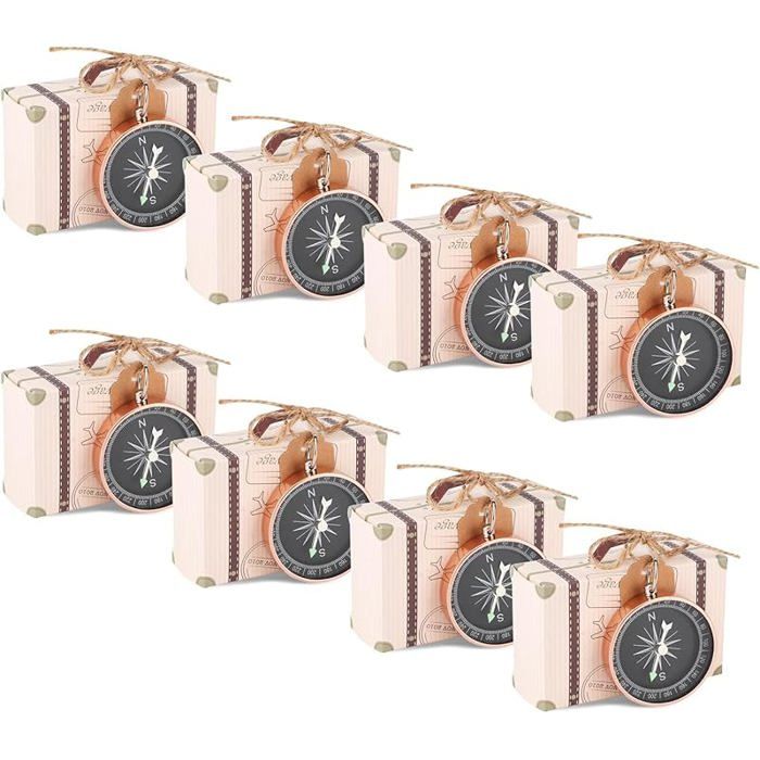 20pcs Boîte de ValisevaliseBoîte de Bonbons MariageValises en Papier Kraft Vintageboites dragees mariage Ou rose