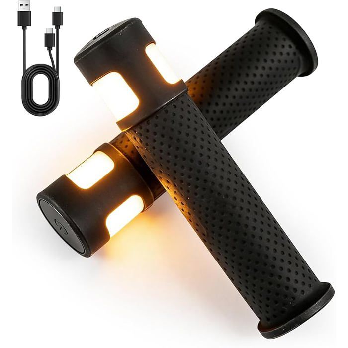 Clignotants pour scooter électrique avec poignée : 2 guidons pour scooter avec lumière 4 couleurs de lumière et modes de