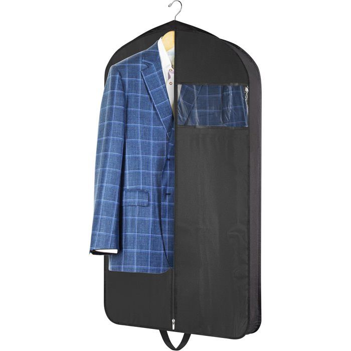 Housse à vêtements suspendue anti-poussière 42 pouces zip et fenêtre transparente rangement voyage penderie