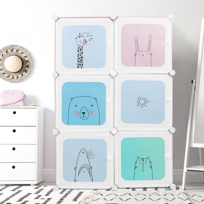 MIPAN. Armoire Penderie - Armoire De Chambre - Armoire De Rangement - Garde-Robe Pour Enfants - Armoire En Plastique - 74x37x110cm