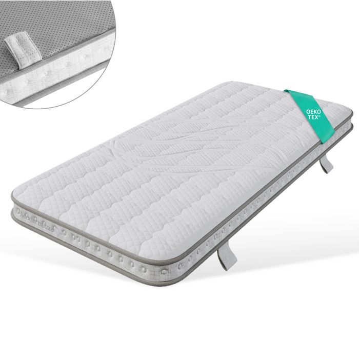 Matelas 90x190 hybride 7 zones H3 à ressorts ensachés et mousse froide 10 cm respirant OEKO-TEX Grjofek